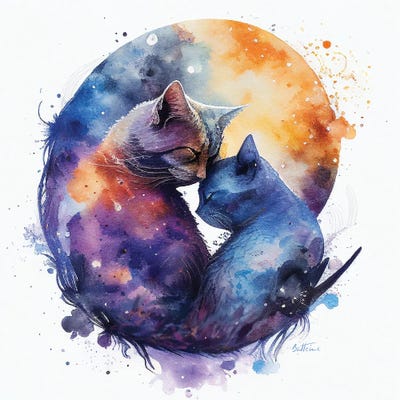 Loving Cats - Astro Cruise by Ben Heine art print