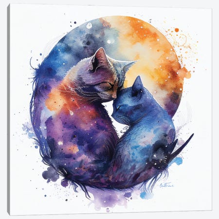 Loving Cats - Astro Cruise Canvas Print #BHE413} by Ben Heine Canvas Wall Art