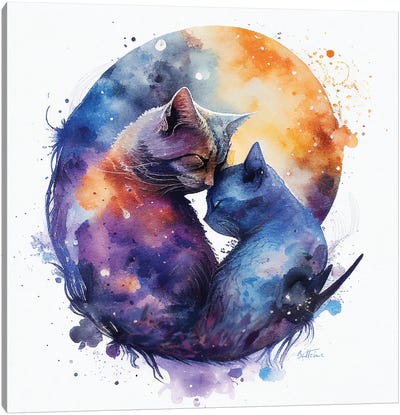 Loving Cats - Astro Cruise Canvas Art Print - Ben Heine