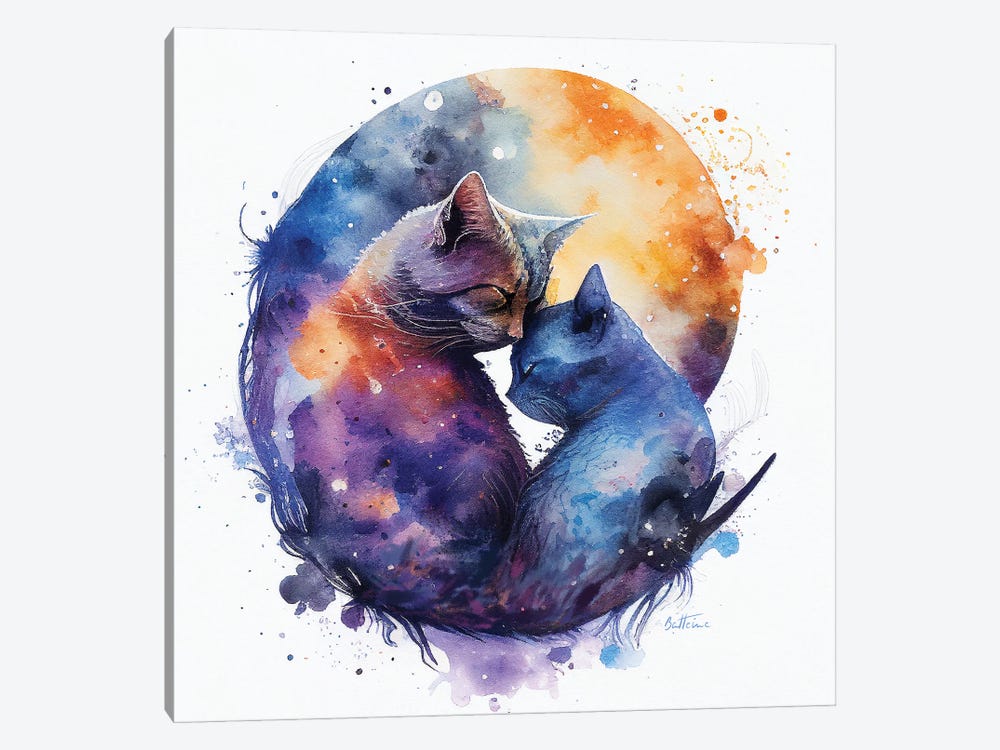 Loving Cats - Astro Cruise by Ben Heine 1-piece Canvas Wall Art