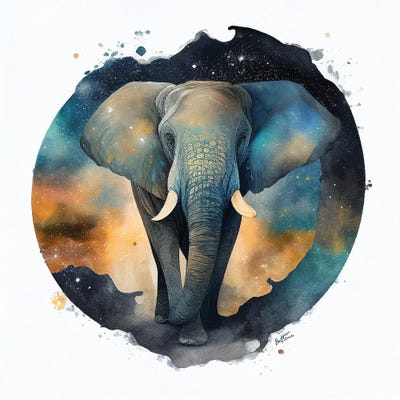 Elephant - Astro Cruise by Ben Heine art print