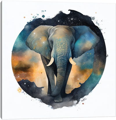 Elephant - Astro Cruise Canvas Art Print - Ben Heine