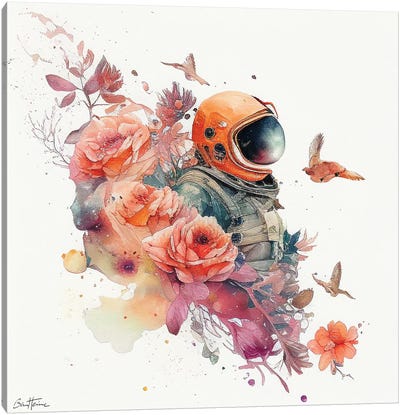 Flowerstronaut - Astro Cruise Canvas Art Print - Ben Heine