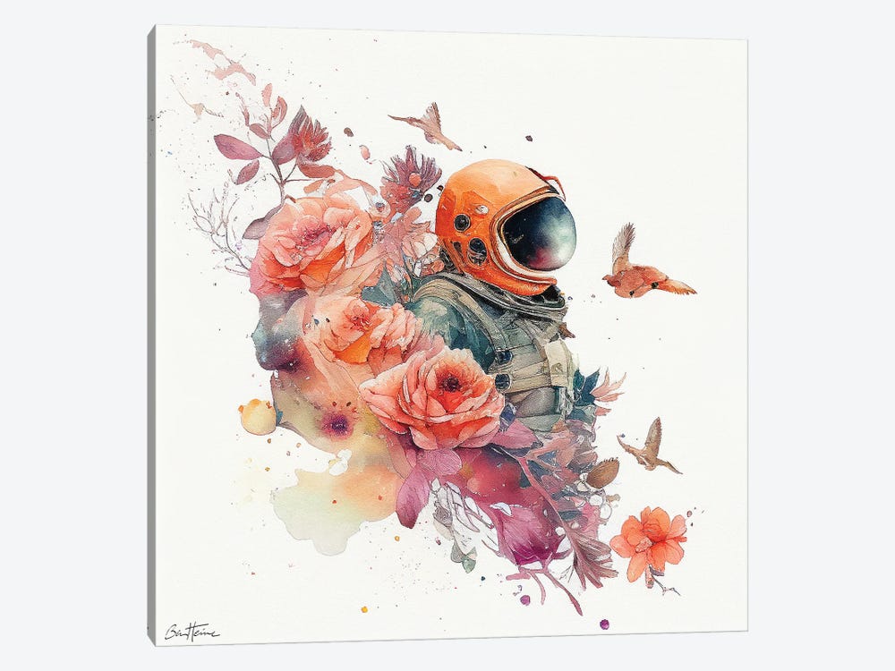 Flowerstronaut - Astro Cruise by Ben Heine 1-piece Canvas Art