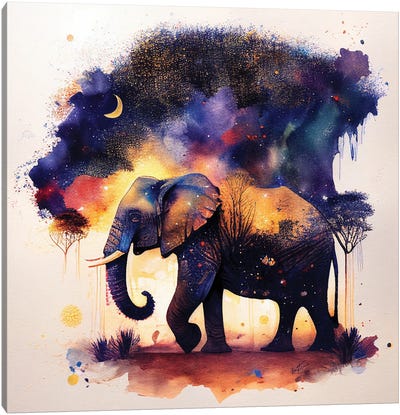 Landscape - Astro Cruise Canvas Art Print - Elephant Art