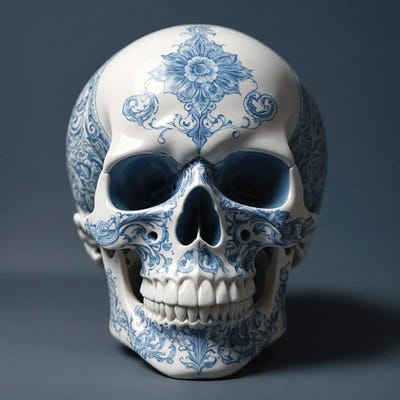 Porcelain Skull II by Ben Heine canvas print