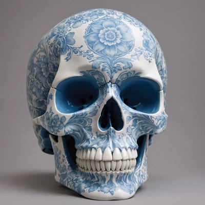 Porcelain Skull III by Ben Heine multi panel art