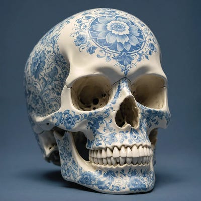 Porcelain Skull I by Ben Heine canvas print