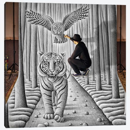 Pencil vs. Camera 74 (In The Making) Canvas Print #BHE57} by Ben Heine Canvas Art Print