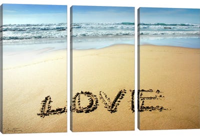 Love Canvas Art Print - 3-Piece Beach Art