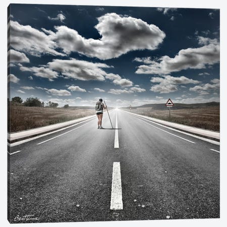 The Road Never Ends Canvas Print #BHE94} by Ben Heine Canvas Art Print