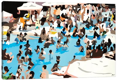 Sheepool Canvas Art Print - Swimming Art
