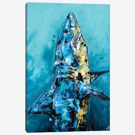 Bruce The Shark Canvas Print #BHM12} by Bria Hammock Canvas Artwork