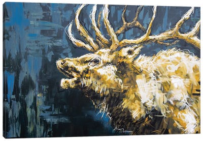Walter The Elk Canvas Art Print - Bria Hammock