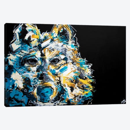 Jack The Wolf Canvas Print #BHM22} by Bria Hammock Art Print