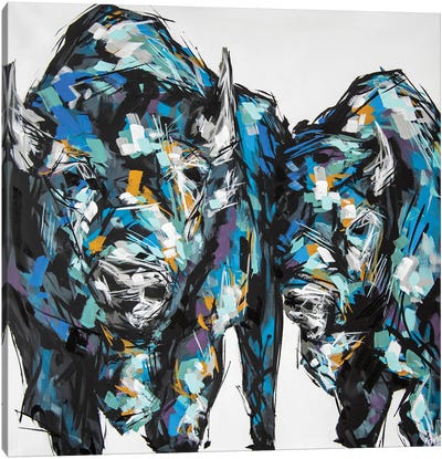 Jake + Lil Canvas Art Print - Bison & Buffalo Art