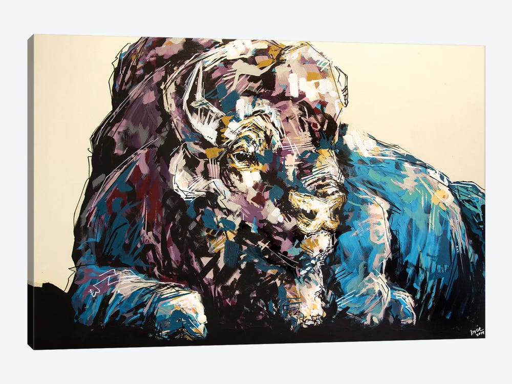Lisa The Bison by Bria Hammock 1-piece Canvas Artwork