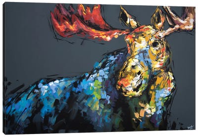 Mason The Moose Canvas Art Print - Deer Art