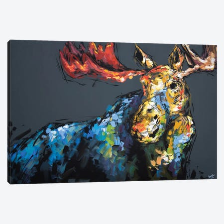 Mason The Moose Canvas Print #BHM28} by Bria Hammock Canvas Art Print