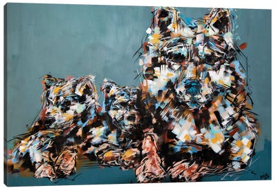 Clarence + The Pups Canvas Art Print - Bria Hammock