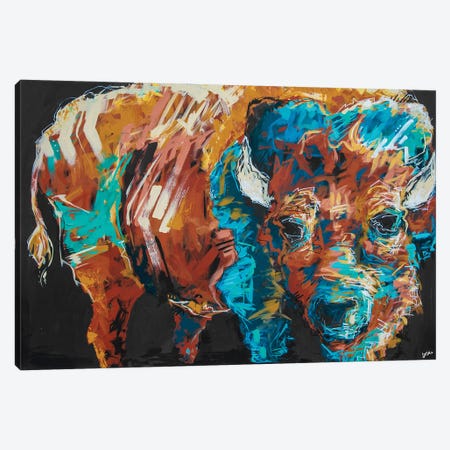 Arthur The Bison Canvas Print #BHM33} by Bria Hammock Canvas Artwork