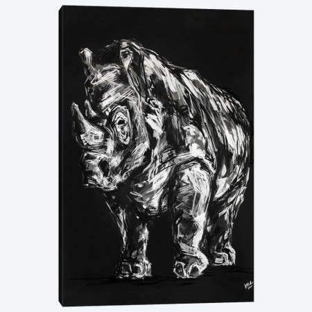 Reginald The Rhino Canvas Print #BHM34} by Bria Hammock Art Print