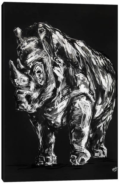 Reginald The Rhino Canvas Art Print - Bria Hammock