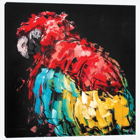 Rico The Macaw Canvas Print #BHM35} by Bria Hammock Art Print