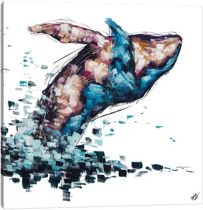 Violet The Humpback Canvas Art Print - Humpback Whale Art