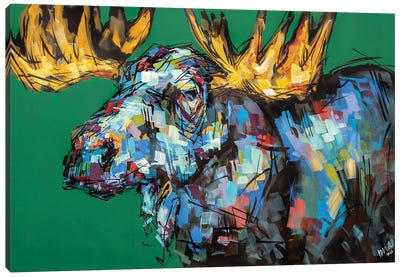 Kevin The Moose Canvas Art Print - Moose Art