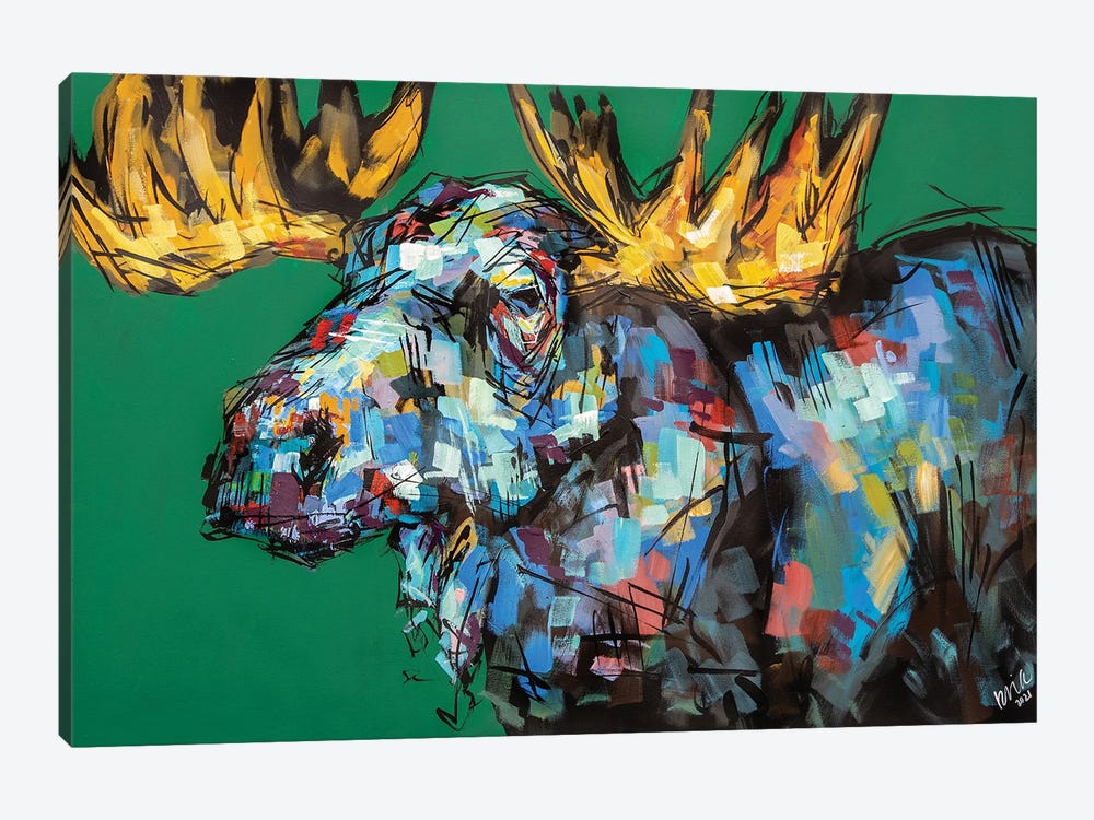 Kevin The Moose by Bria Hammock 1-piece Canvas Print