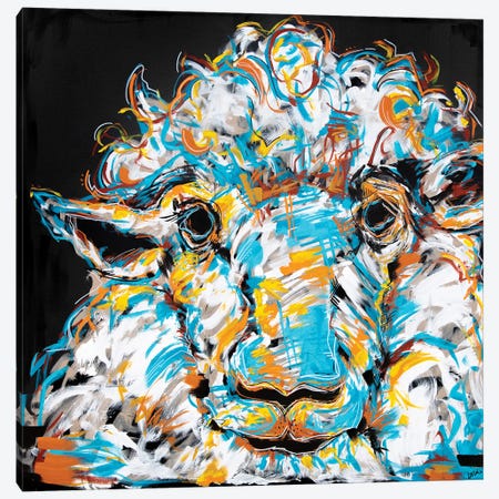 Marty The Sheep Canvas Print #BHM5} by Bria Hammock Canvas Artwork