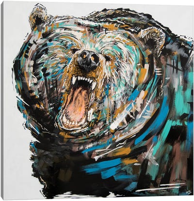 Phillip The Bear Canvas Art Print - Bria Hammock