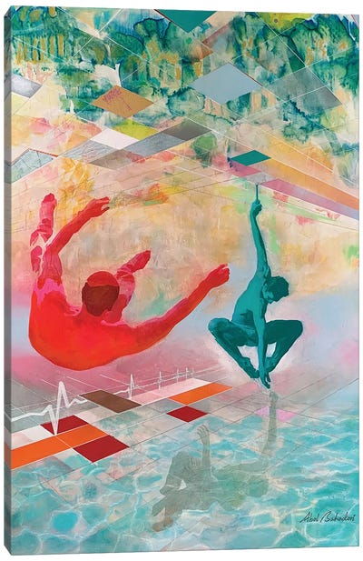 Fallings Canvas Art Print - Swimming Pool Art