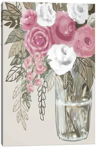 Soft Pink Florals I Canvas Art Print
