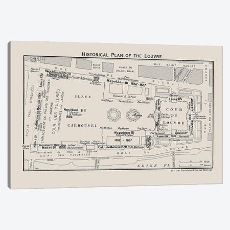 Louvre Museum Floorplan Canvas Print #BIB10} by Bibliotography Canvas Wall Art