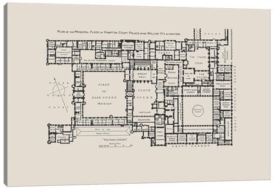 Hampton Court Palace Floorplan Canvas Art Print - Bibliotography