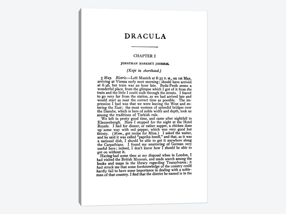 Dracula By Bram Stoker Book Page by Bibliotography 1-piece Canvas Art