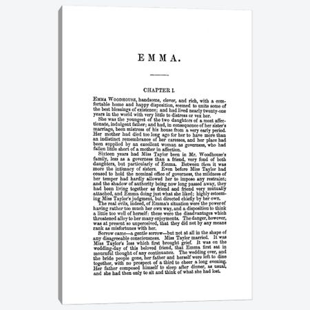 Emma By Jane Austen Book Page Canvas Print #BIB23} by Bibliotography Canvas Print