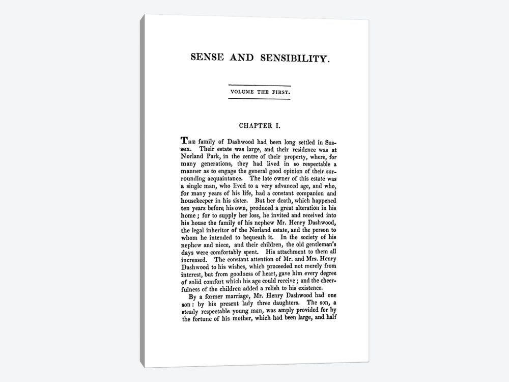 Sense And Sensibility By Jane Austen by Bibliotography 1-piece Canvas Print
