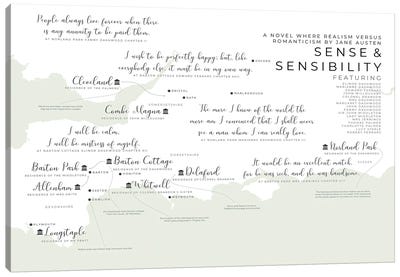Sense And Sensibility Infographic Canvas Art Print - Reading Nook
