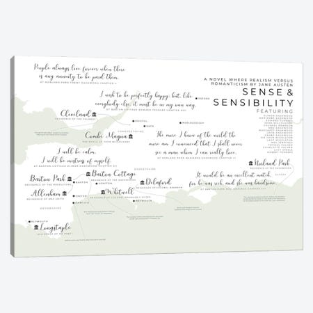 Sense And Sensibility Infographic Canvas Print #BIB43} by Bibliotography Art Print