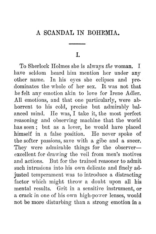 A Scandal In Bohemia Sherlock Holmes Book Page