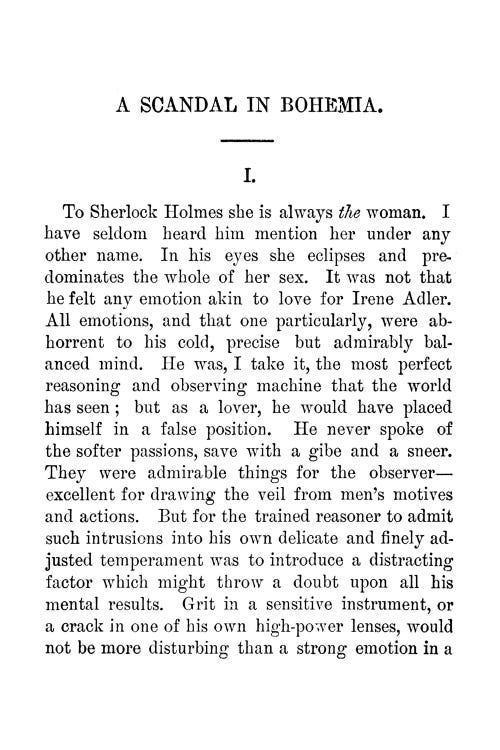 A Scandal In Bohemia Sherlock Holmes Book Page by Bibliotography wall art