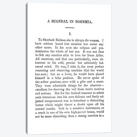 A Scandal In Bohemia Sherlock Holmes Book Page Canvas Print #BIB44} by Bibliotography Canvas Art