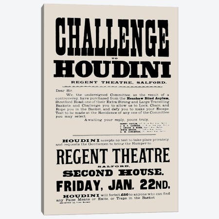 Harry Houdini Challenge Canvas Print #BIB54} by Bibliotography Canvas Print