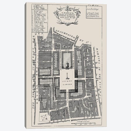 Covent Garden Street Map Canvas Print #BIB55} by Bibliotography Canvas Print