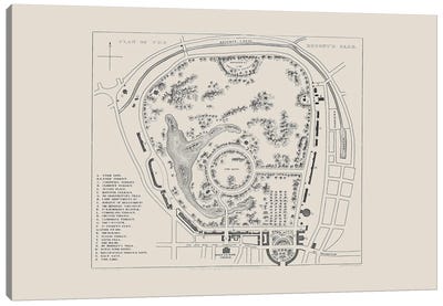 Regent's Park Map Canvas Art Print