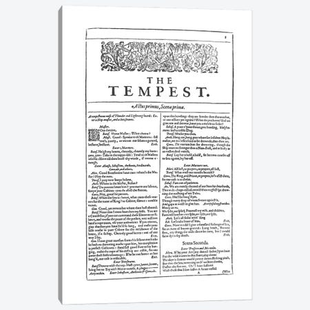 The Tempest First Folio In White Canvas Print #BIB60} by Bibliotography Canvas Print