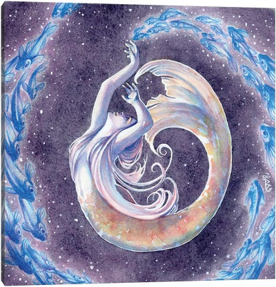 Burrier Moonglow Mermaid Canvas Art Print - Mermaid Art